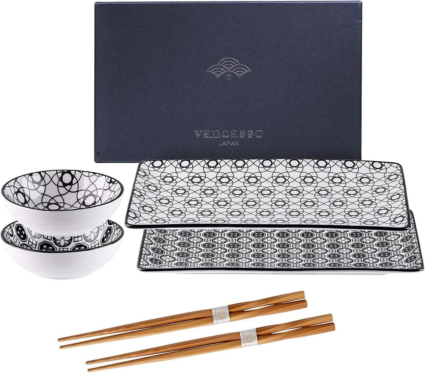 Japanisches Porzellan Sushi Set 6-teilig für 2 Personen