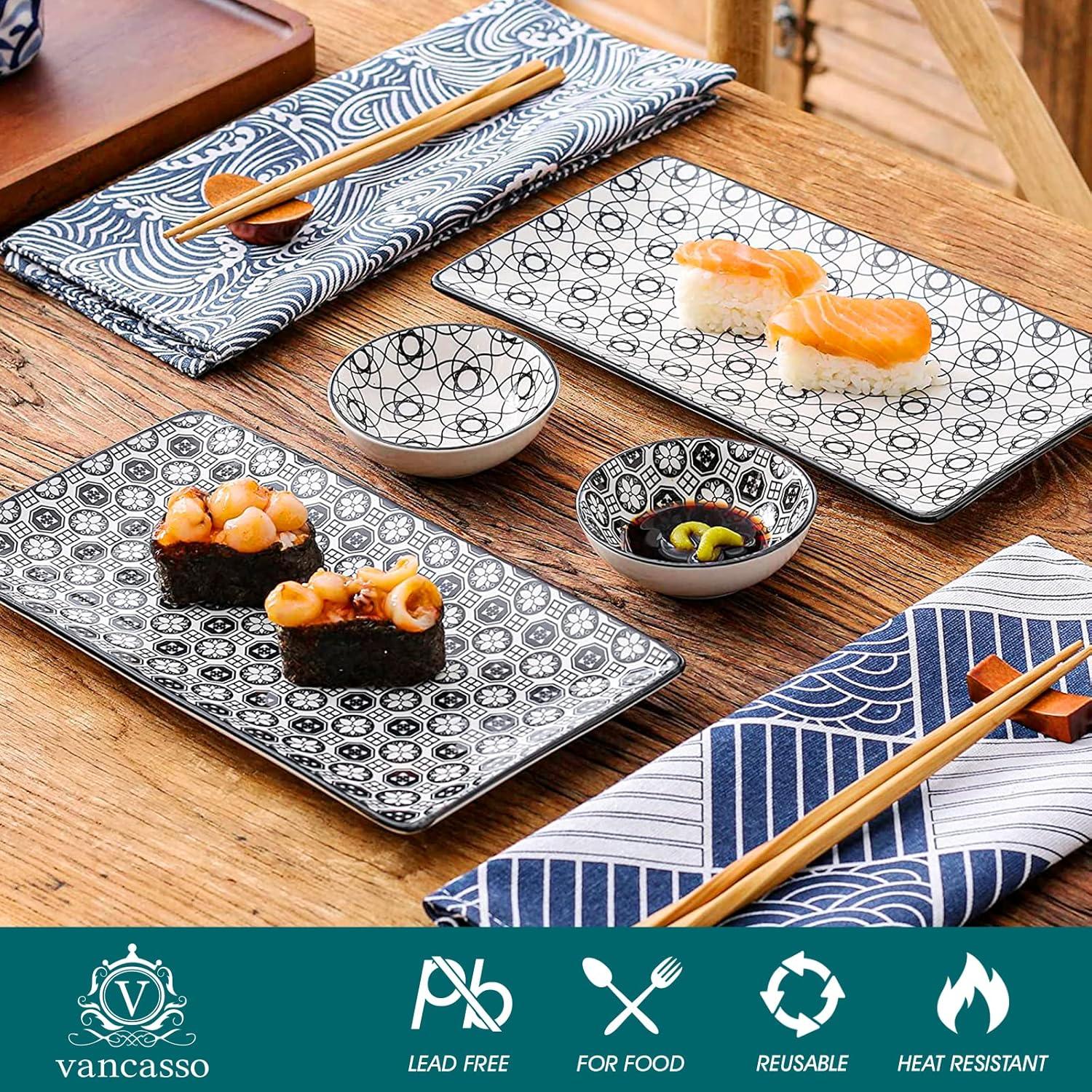Japanisches Porzellan Sushi Set 6-teilig für 2 Personen