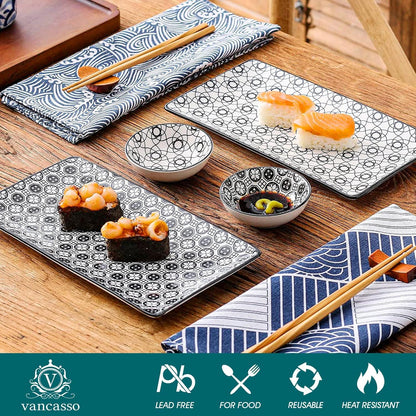 Japanisches Porzellan Sushi Set 6-teilig für 2 Personen