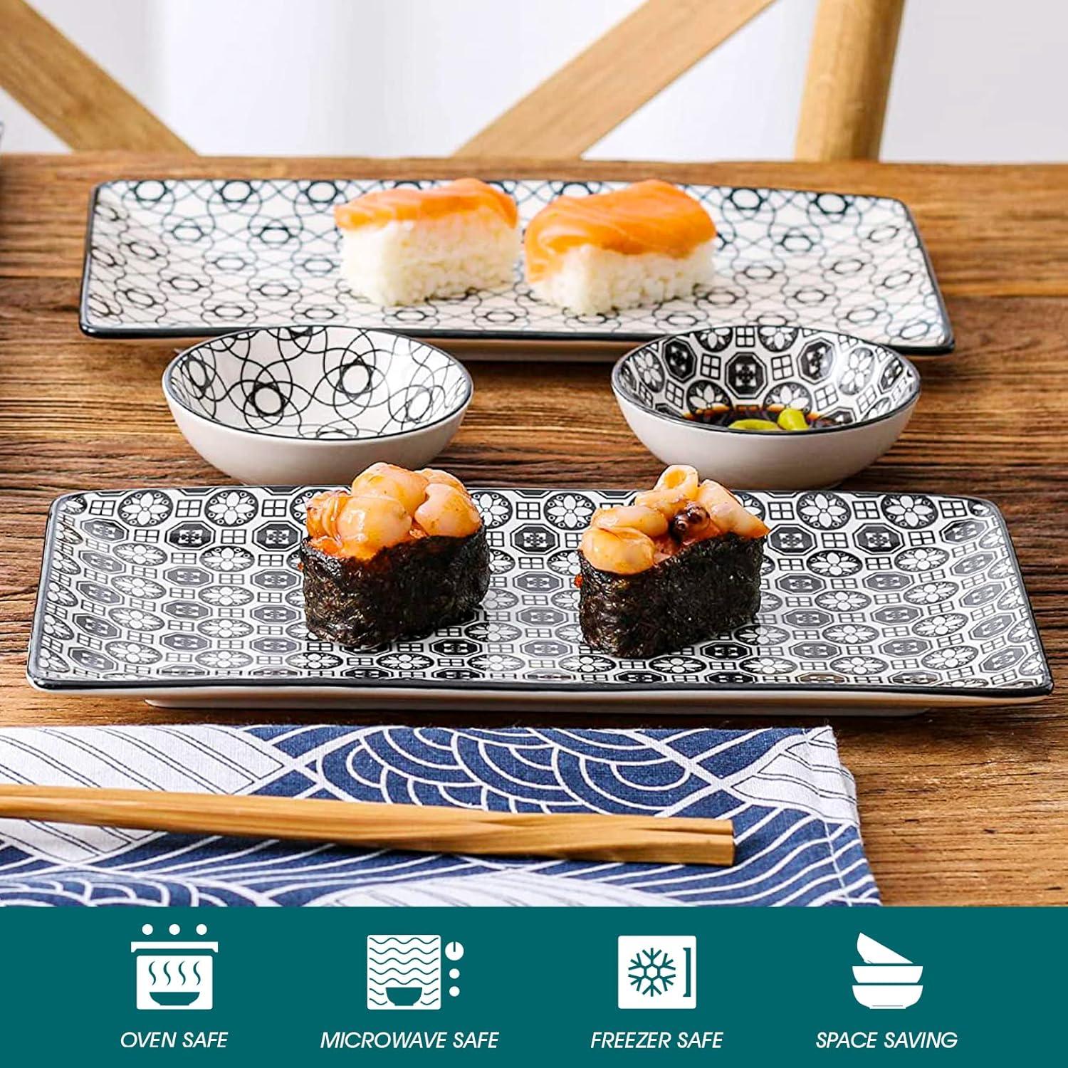HARUKA Sushi Set Porzellan 6-teilig für 2 Personen