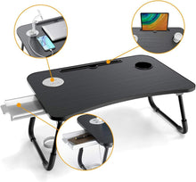 Tragbarer Laptoptisch mit USB-Schlitz und Tassenhalter