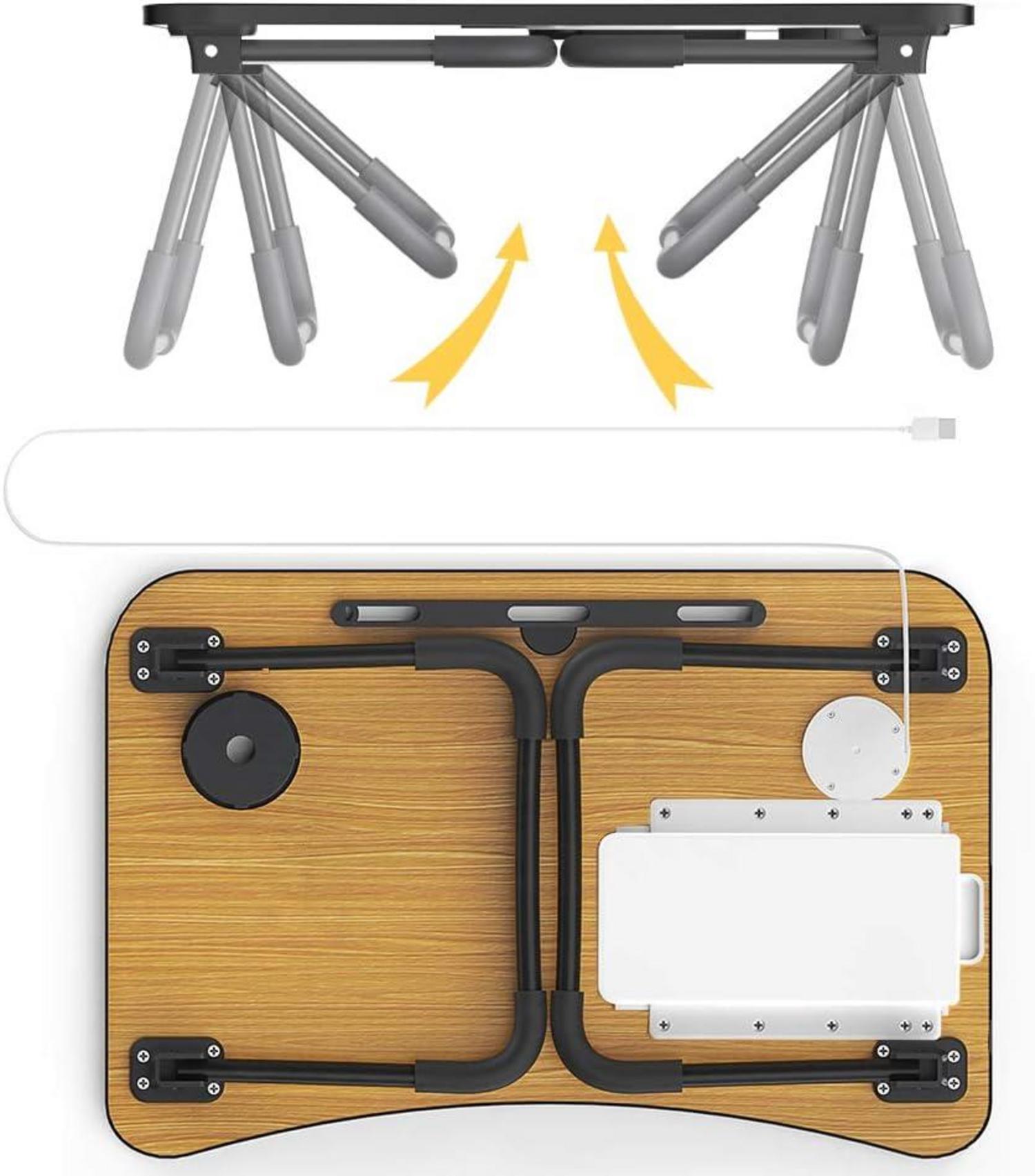 Tragbarer Laptoptisch Faltbarer Betttisch Lapdesk USB