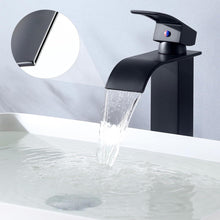 Auralum Wasserhahn Schwarz Wasserfall Bad Waschtischarmatur