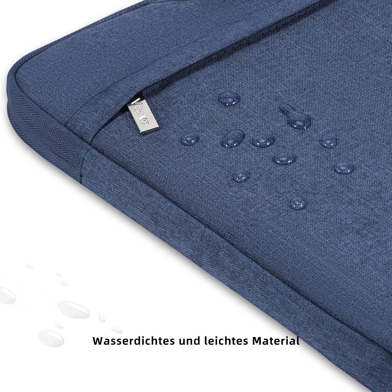 Voova Laptoptasche 17,3 Zoll Blau Wasserdicht Schultergurt Herren Damen Schutz