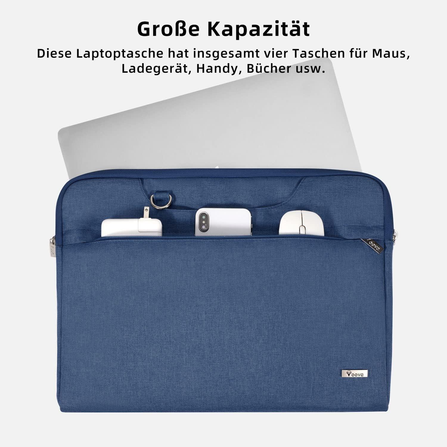 Laptoptasche 17,3 Zoll Blau Wasserdicht Schultergurt für Damen Herren
