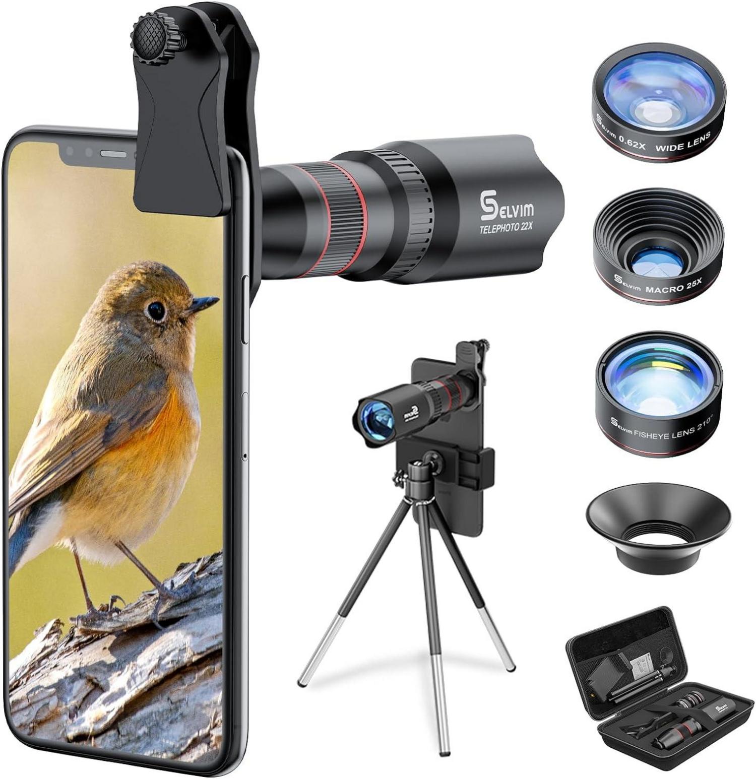 Handy Objektiv Kit 22X Tele Makro Weitwinkel Fisheye Lens Set
