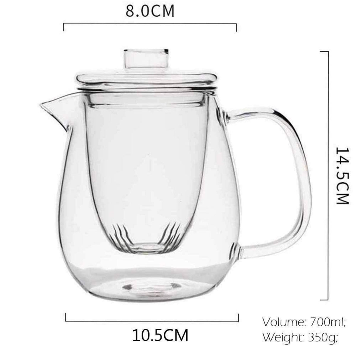 700ml Glasteekanne mit Sieb – Pinguin-Design für Tee & mehr