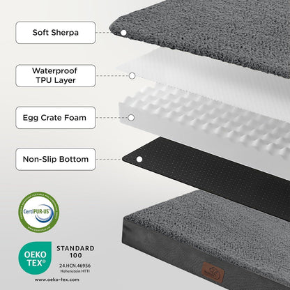 Orthopädisches Hundebett Grosse Hunde 112x81x7.6cm waschbar