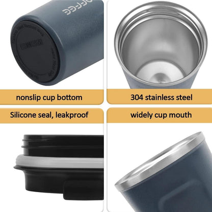 Schwarze Vakuum-Kaffeetasse aus Edelstahl für heiße Getränke