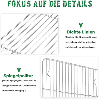 Edelstahl Abkühlgitter 2er-Set zum Braten Grillen Kühlen 38,5x28x1,5cm