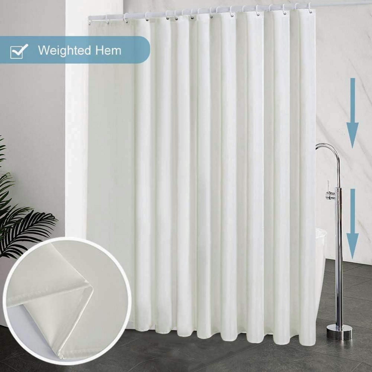 Duschvorhang Überlänge Beige Antibakteriell Wasserdicht 275x180cm