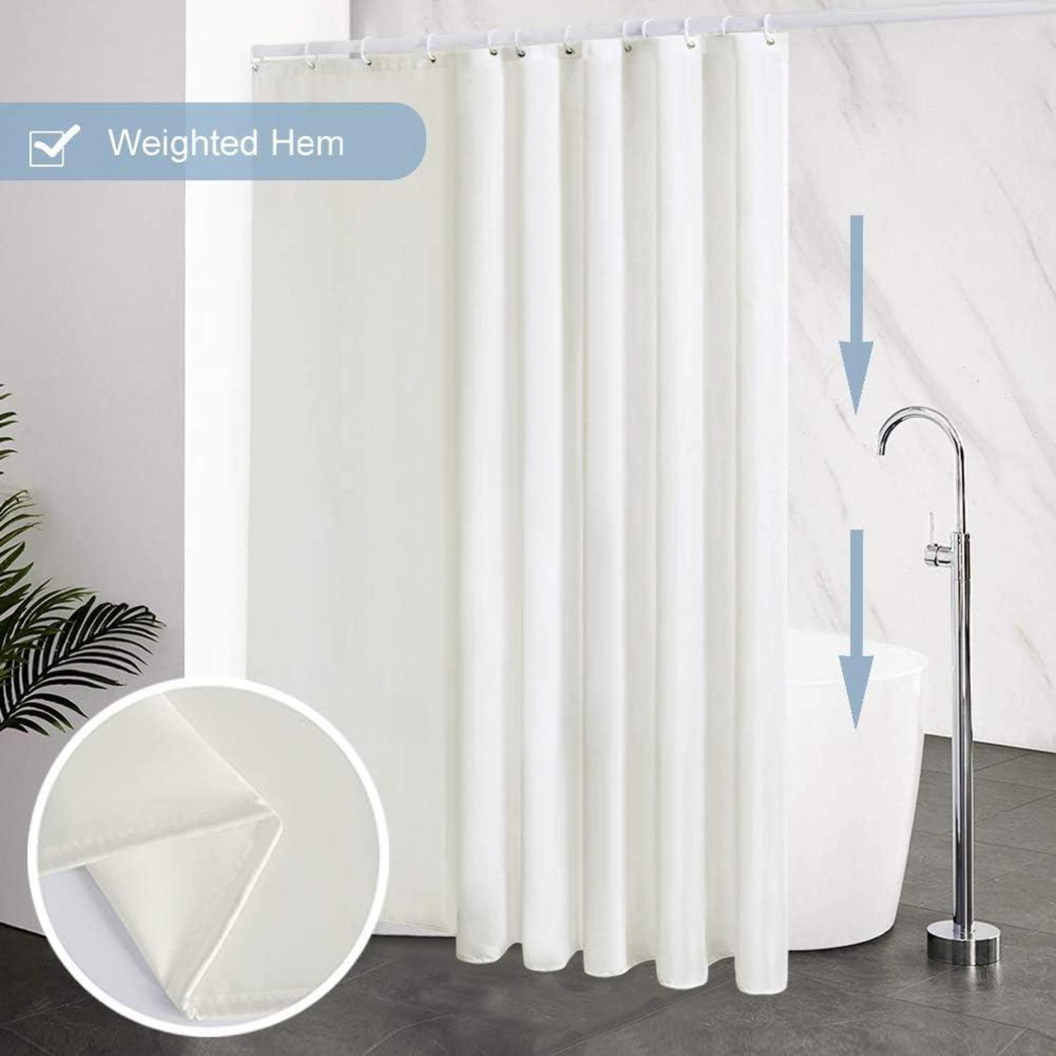Duschvorhang Überlänge Beige Antibakteriell Extra Groß 200x200cm