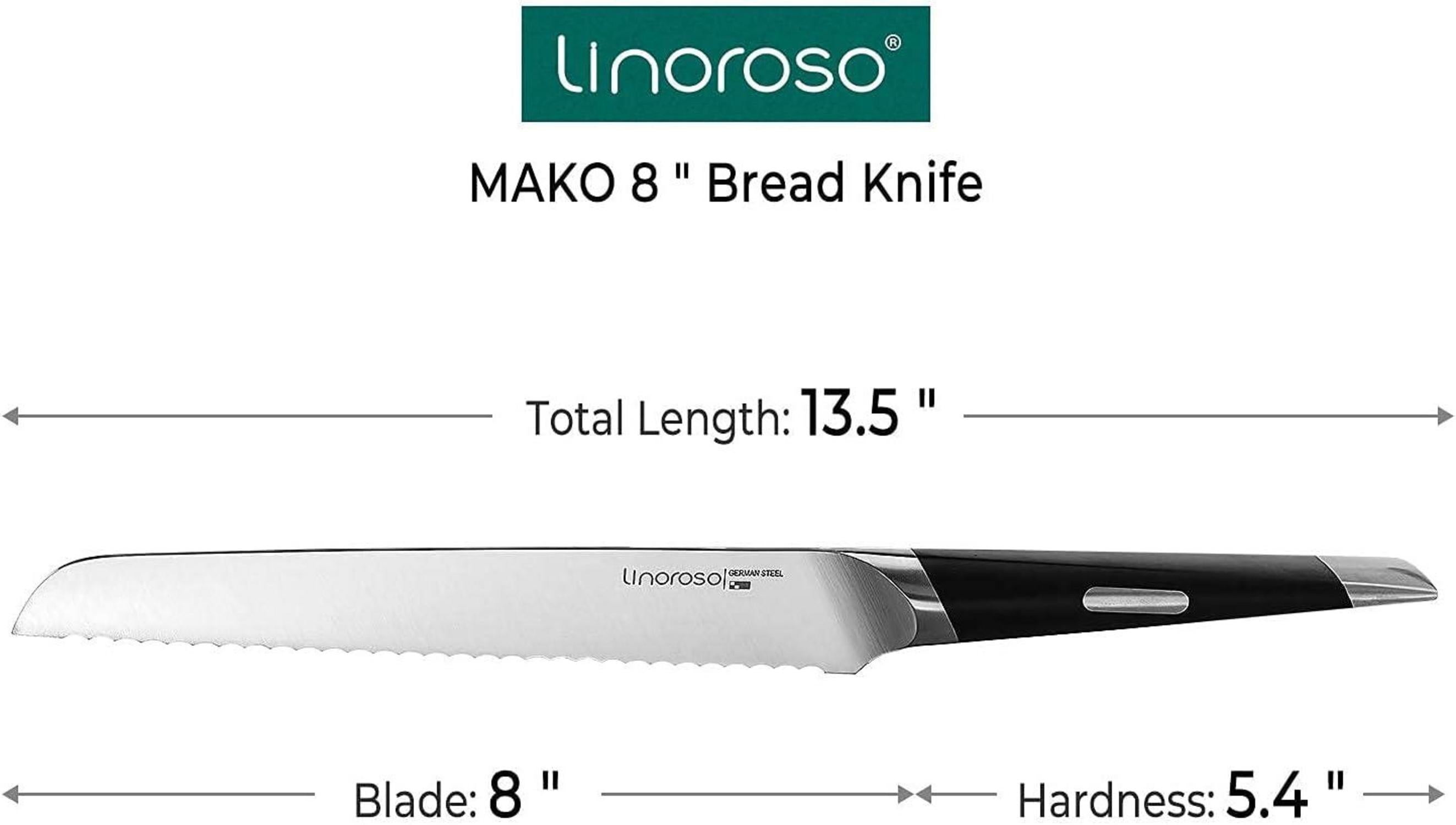 Brotmesser Wellenschliff selbstgebackenes Brot 8 Zoll Serie MAKO