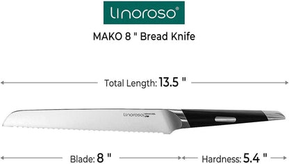 Brotmesser Wellenschliff selbstgebackenes Brot 8 Zoll Serie MAKO
