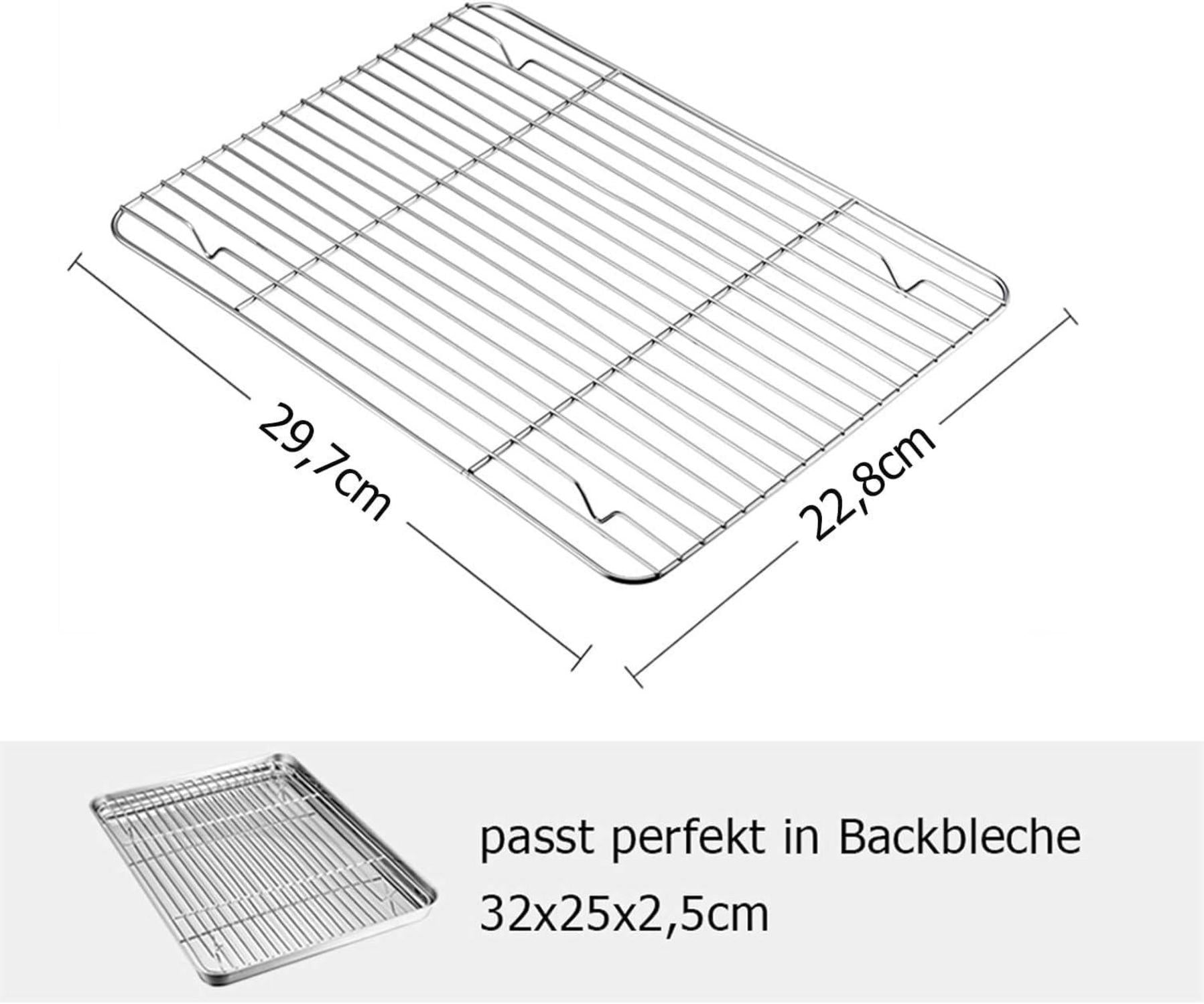 Edelstahl Abkühlgitter 2er-Set zum Braten Backen Grillen
