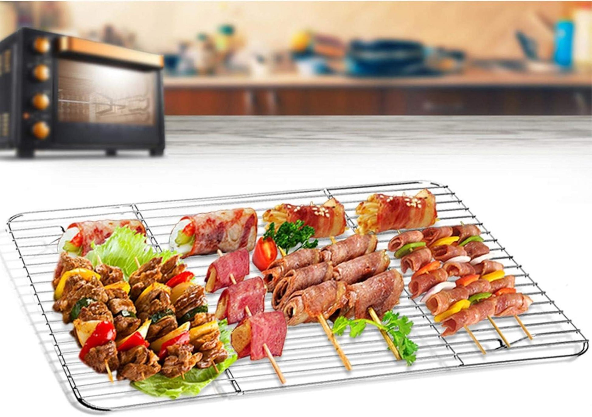 Abkühlgitter 2er-Set Edelstahl Braten Backen Grillen Kühlen 29,7 x