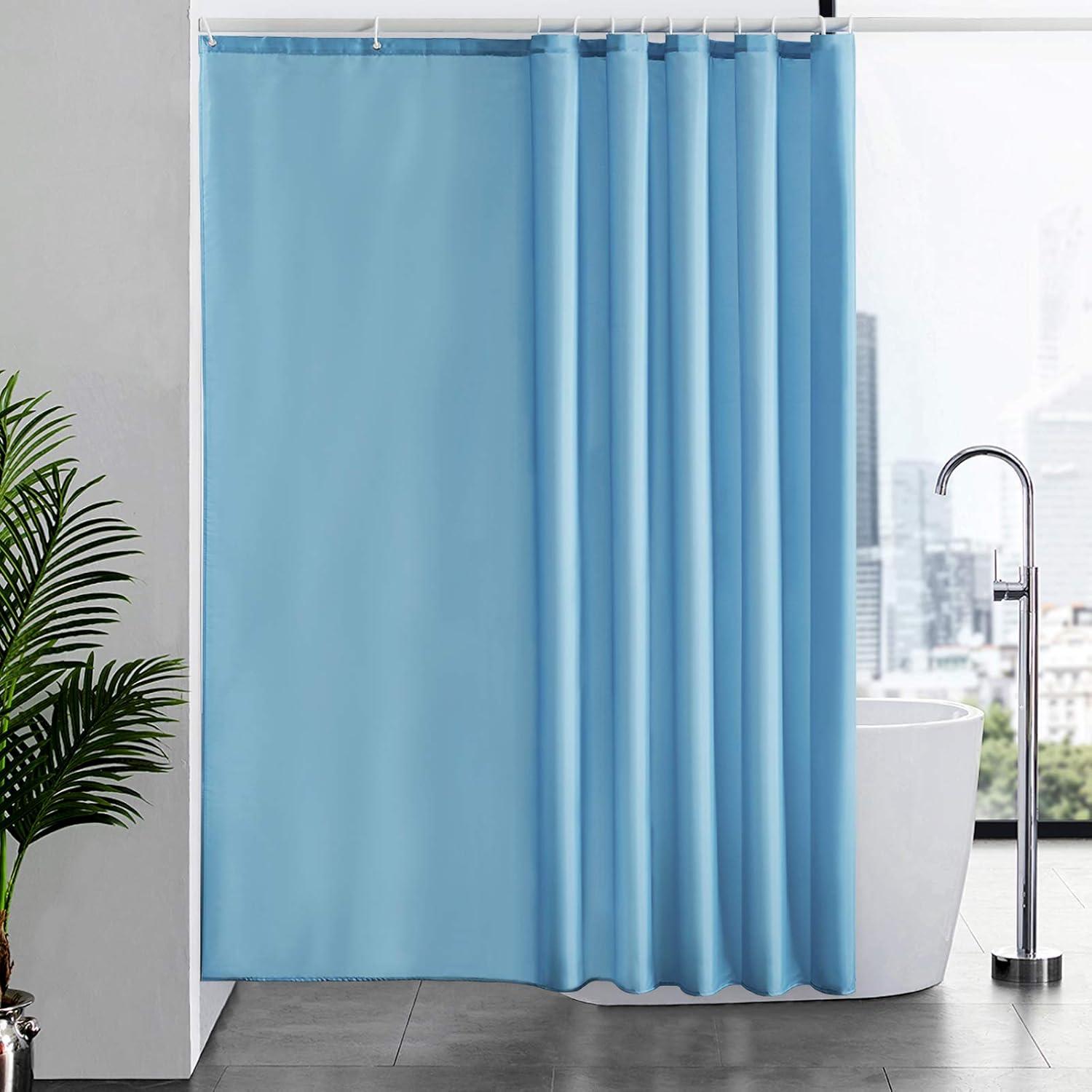 Duschvorhang Anti-schimmel Überlänge Textil Stoff 200x200cm Hellblau