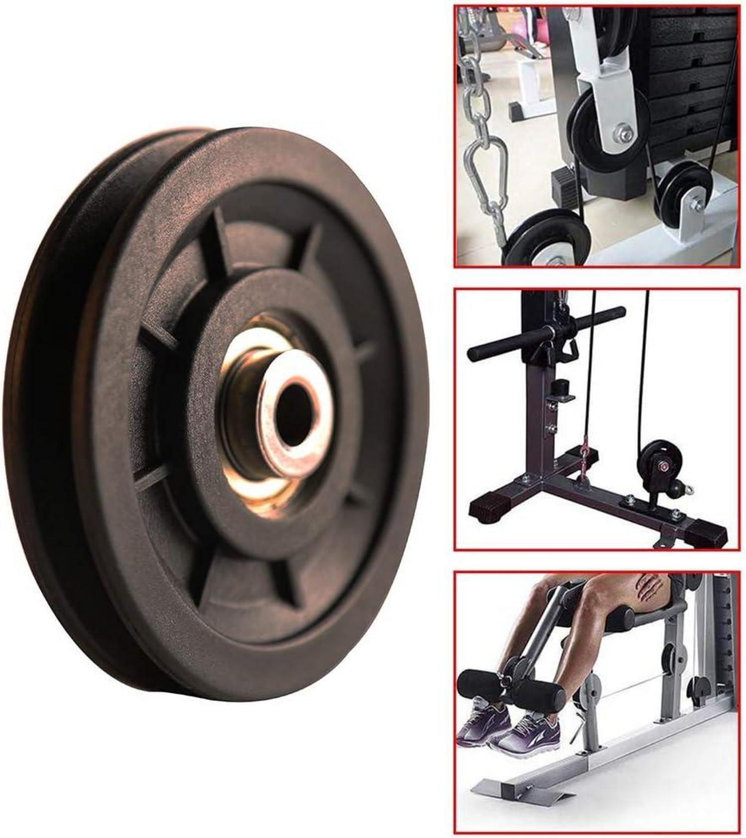 LFJ 90mm Nylon Seilrolle Umlenkrolle Fitnessgerät Ersatzteil 2 Stück