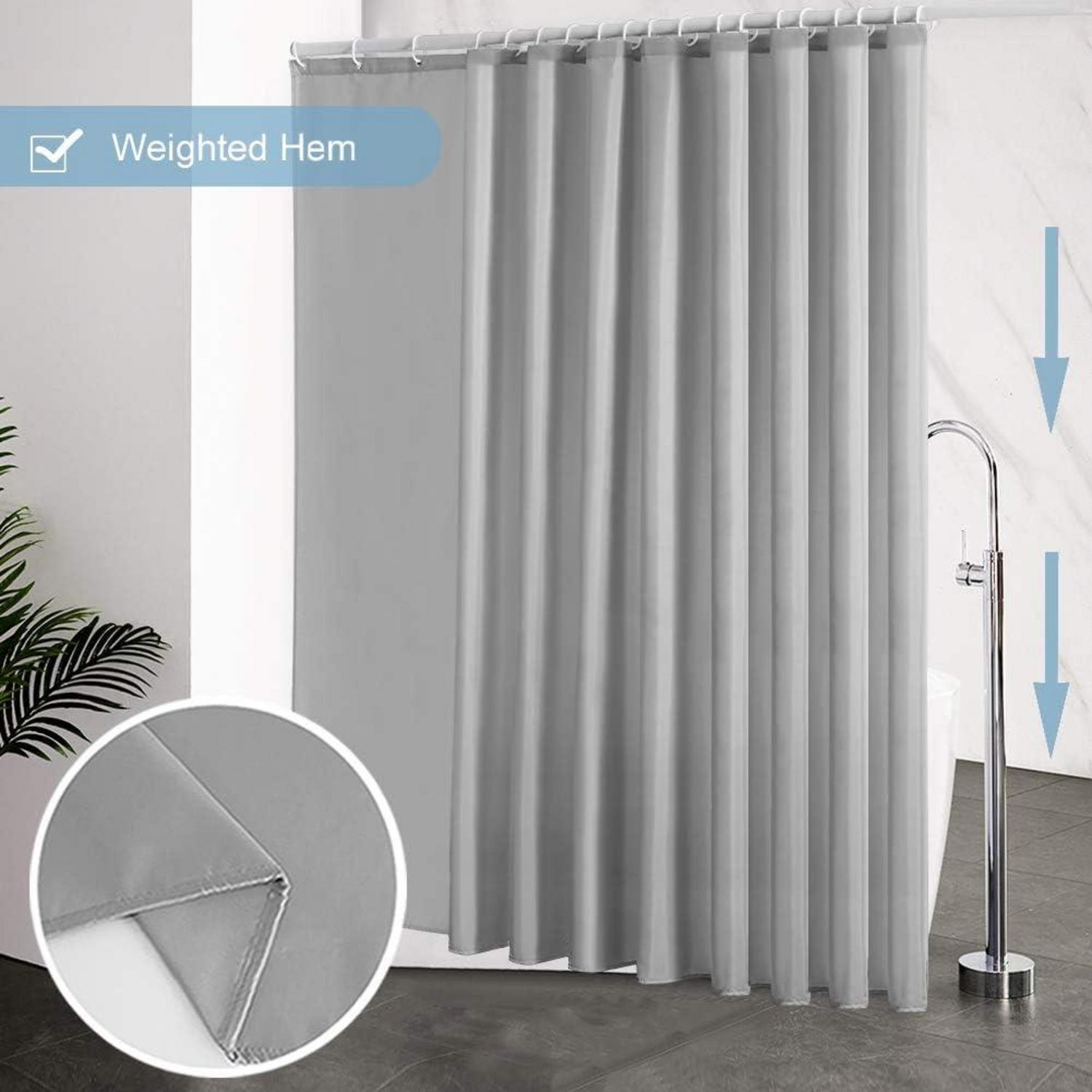Duschvorhang Überlänge Antibakteriell Waschbar Grau 200x200cm