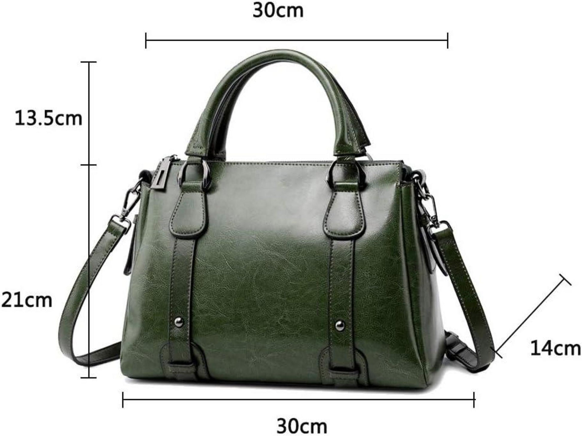 Leder Handtasche Grün Schulter Umhängetasche Elegant