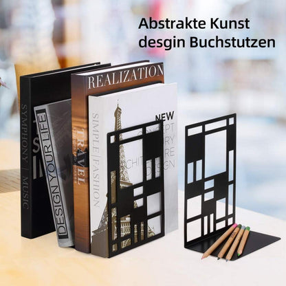 INNOPLUS Buchstütze Metall schwarz 1 Paar, Bookends für Regal