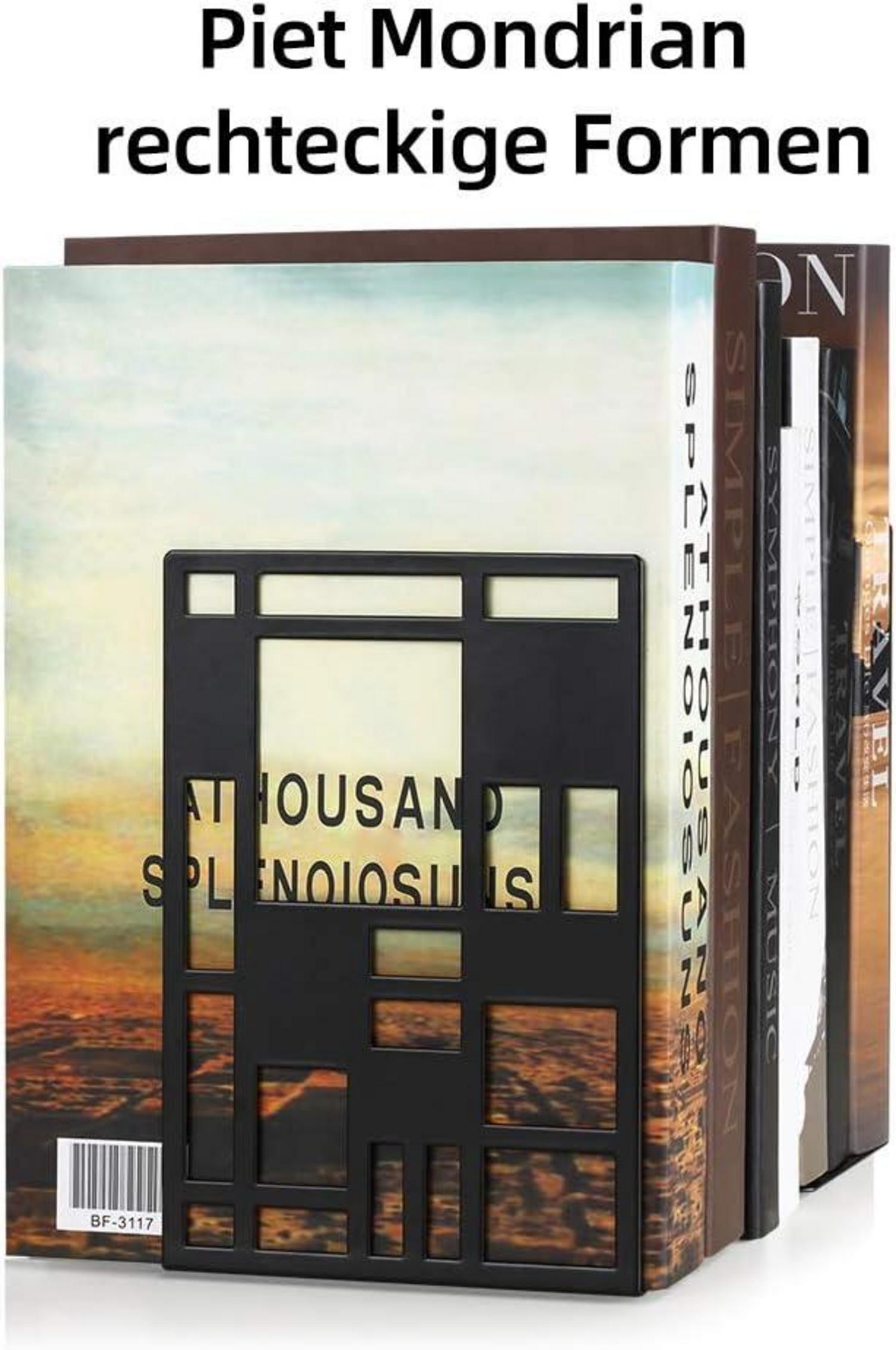 Buchstütze Metall schwarz 1 Paar Book Holder CD Kinder Halter