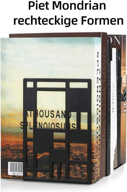 Buchstütze Metall schwarz 1 Paar Book Holder CD Kinder Halter