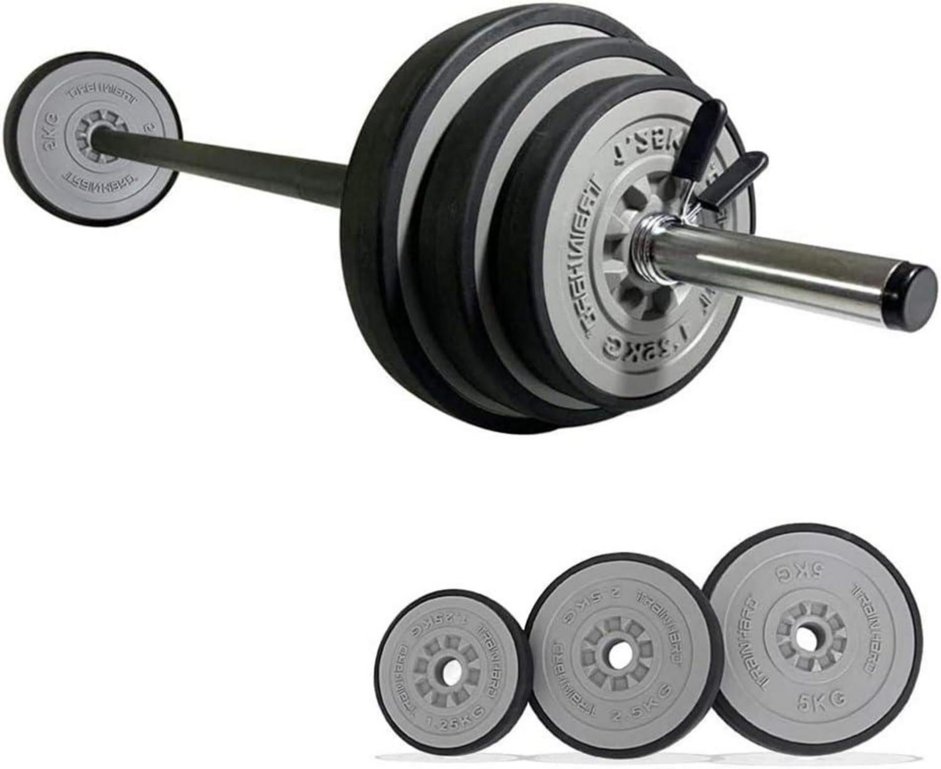 TrainHard 20 kg Hantelset mit Langhantelstangen und Hantelscheiben