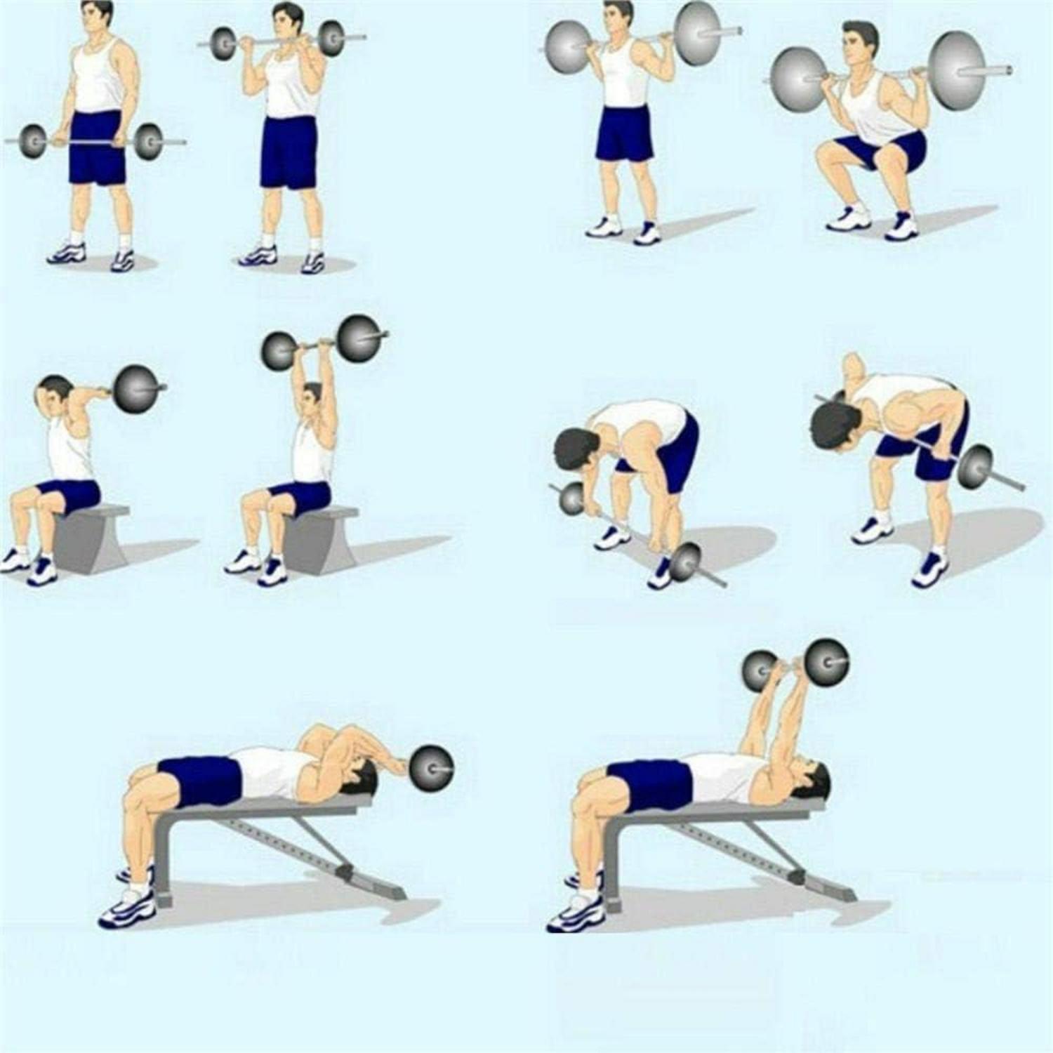 TrainHard 20kg Hantelset mit Langhantelstangen und 6 Hantelscheiben