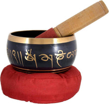 Tibetan Singing Bowl Set - Chakra-Schüssel Holzklatsche rotes Kissen