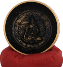 Tibetan Singing Bowl Set Chakra antikes Design Holzklatsche