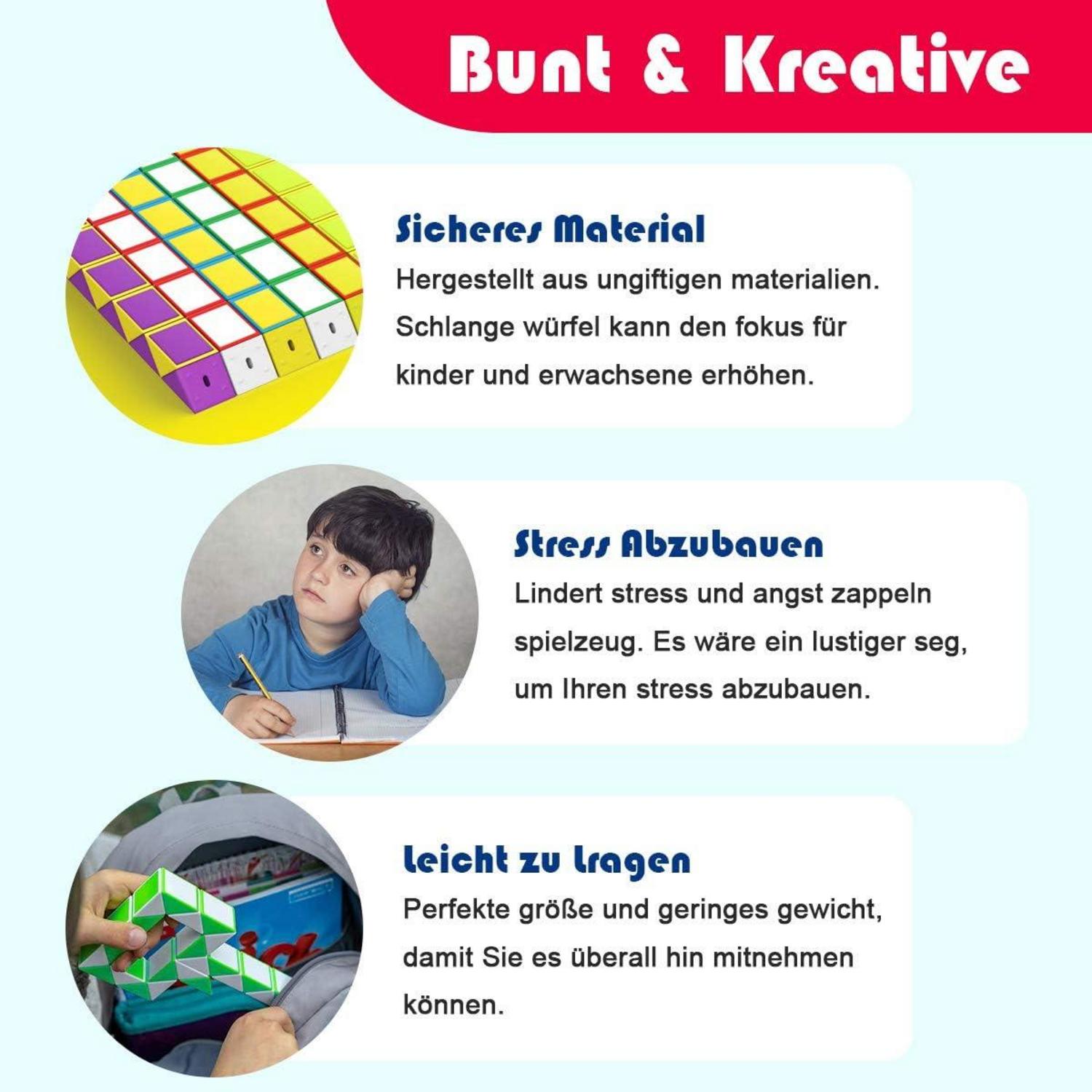 Magische Schlange Würfel 24er Set Kindergeburtstag Füllung Mädchen Junge Spielzeug Give Aways