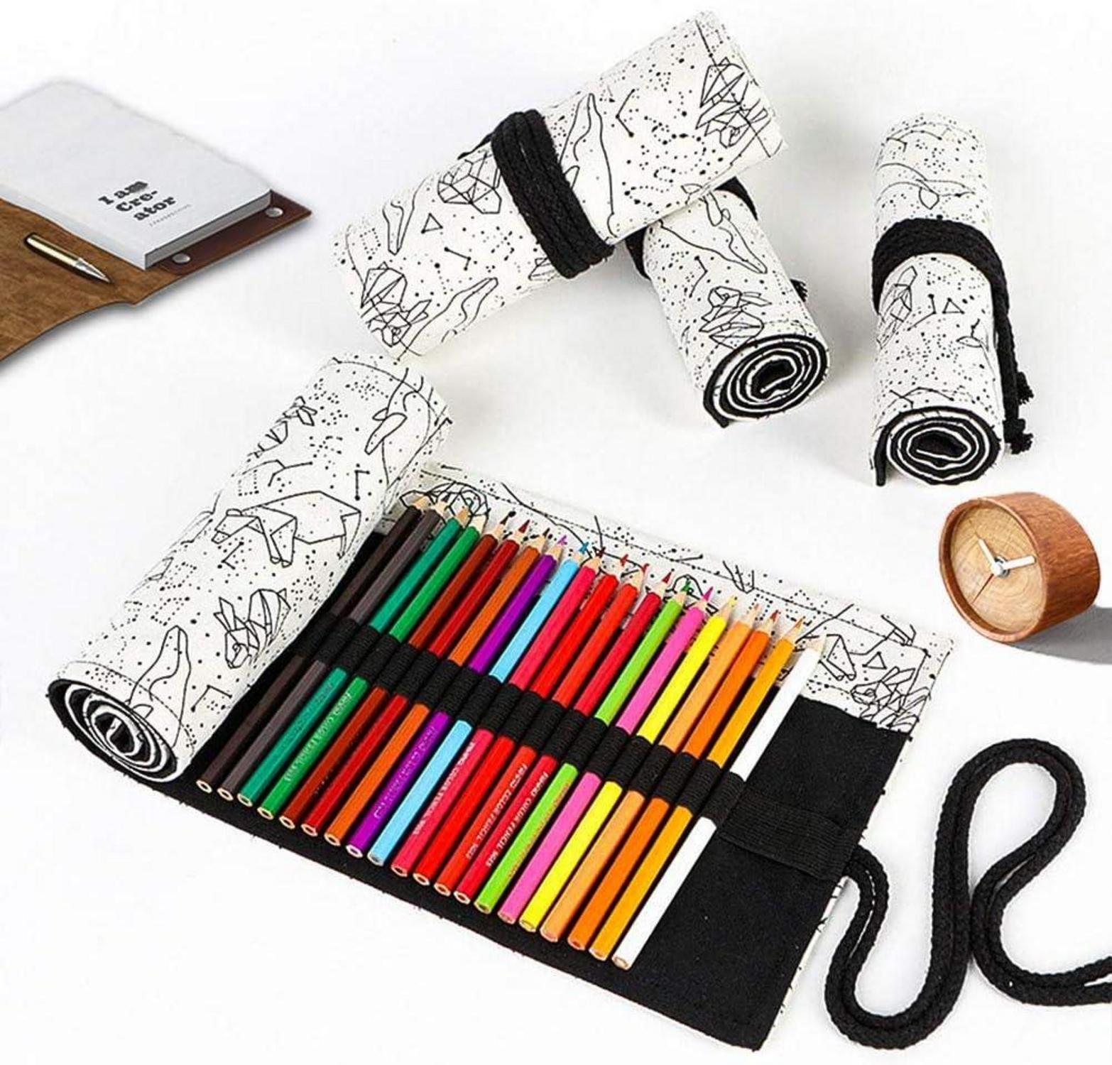 Stifterolle Leinwand 72 Stifte Buntstifte Bleistift Wrap