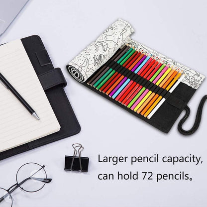 Stifterolle 72 Stifte Leinwand Pencil Wrap Roll Buntstifte Bleistift Wrap