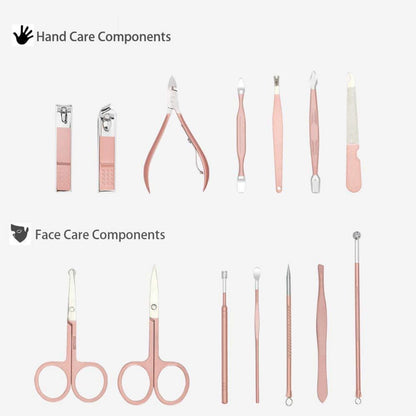 Maniküre Pediküre Set 18-teilig Nagelschere Grooming Kit Leder