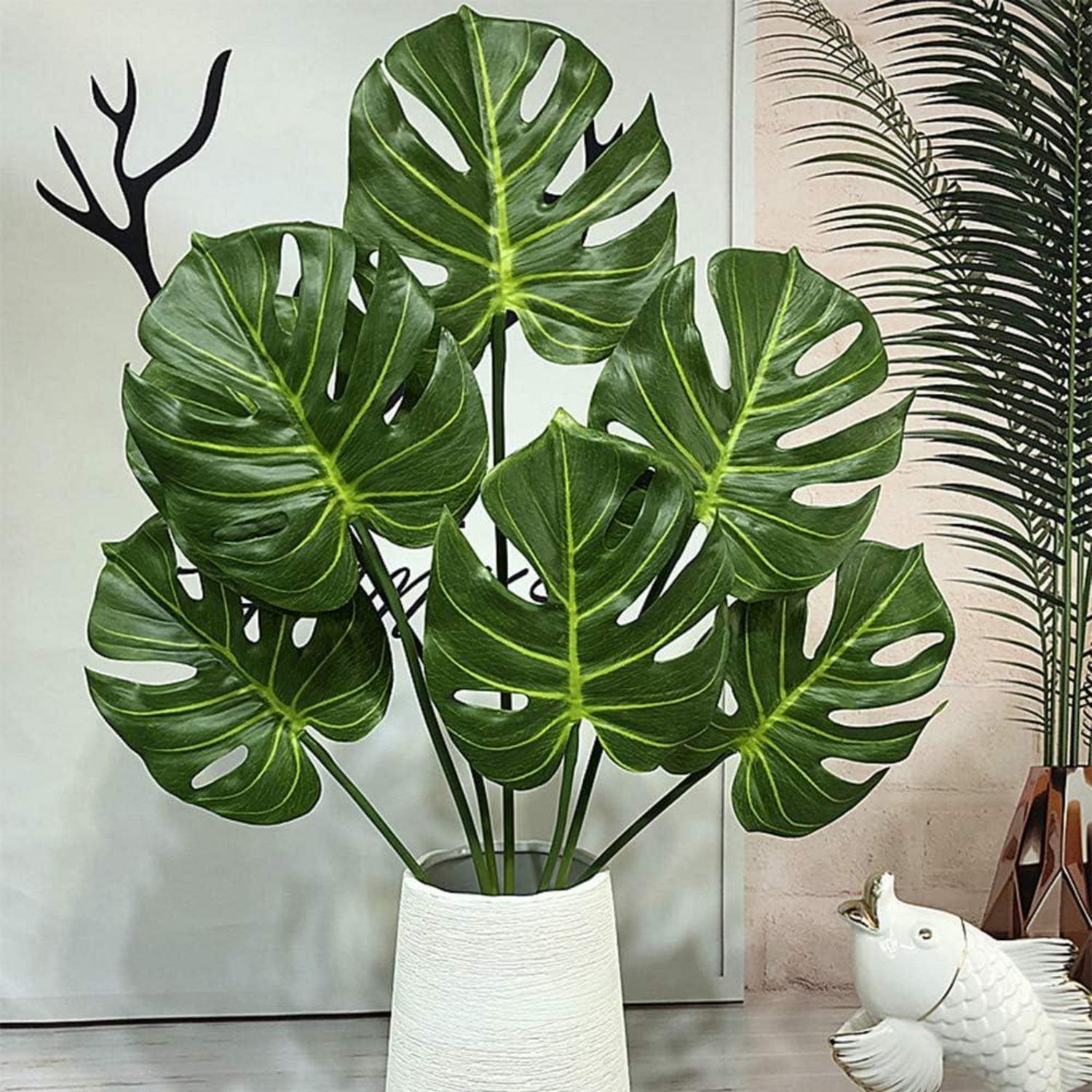 1 Stück künstliches trop. Palmblatt Philodendron 7 Blätter 75cm