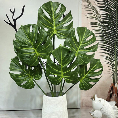 1 Stück künstliches trop. Palmblatt Philodendron 7 Blätter 75cm
