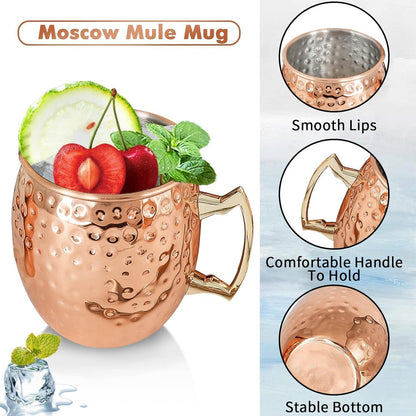 Moscow Mule Kupferbecher-Set 4 Premium 54cl 540ml Cocktail