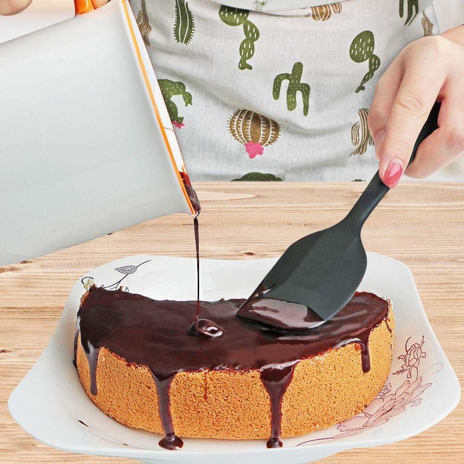 Silikon Spatel Set 6-teilig Hochwertig Hitzebeständig Küchenhelfer Schwarz