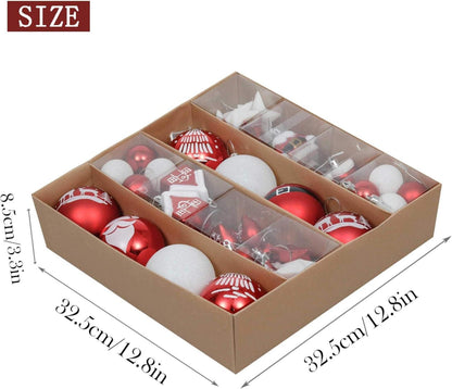 Weihnachtskugeln 50er Set Kunststoff Christbaumschmuck Traditionelles Rot