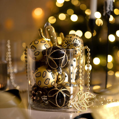 Valery Madelyn Weihnachtskugeln Set Schwarz Gold 70 TLG