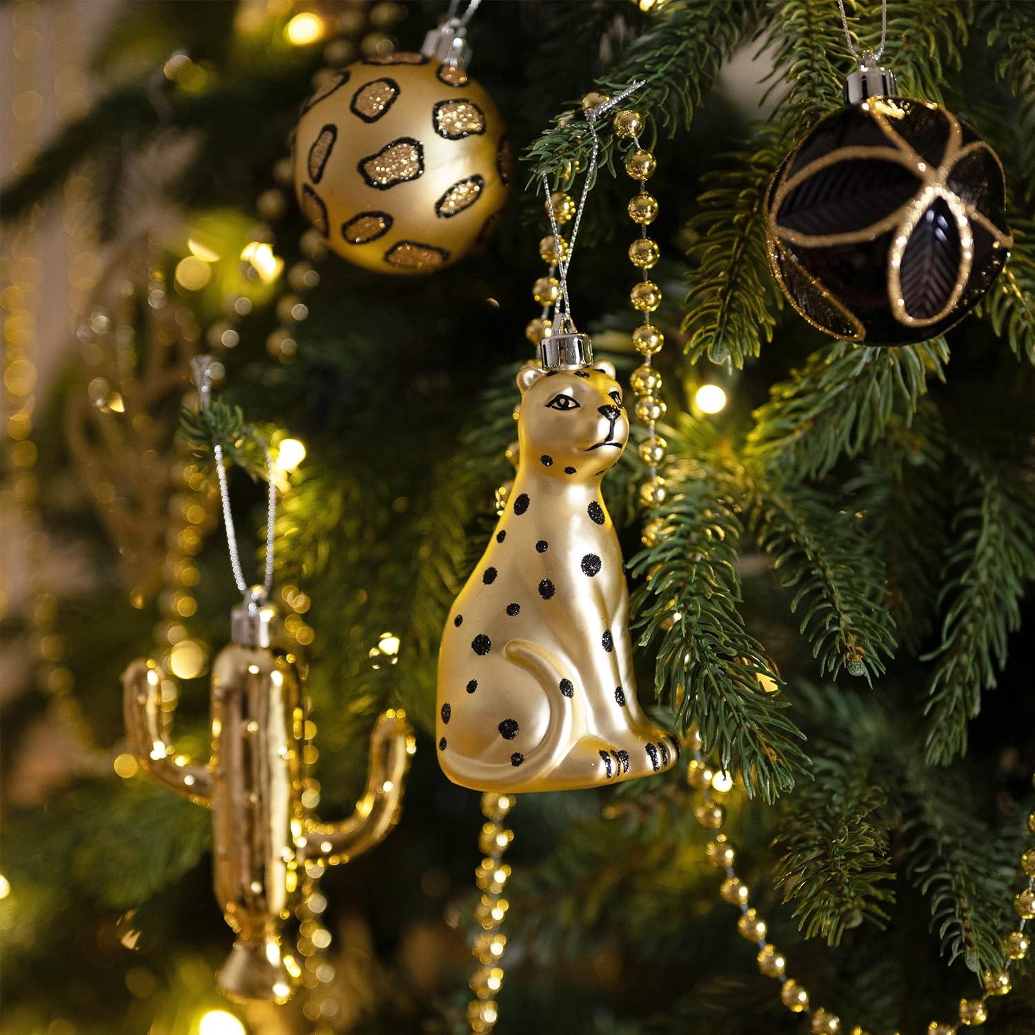 Weihnachtskugeln Set Kunststoff Schwarz Gold 70 TLG