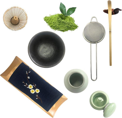 Japanisches Matcha Teeservice Set Bambus Schneebesen Keramik