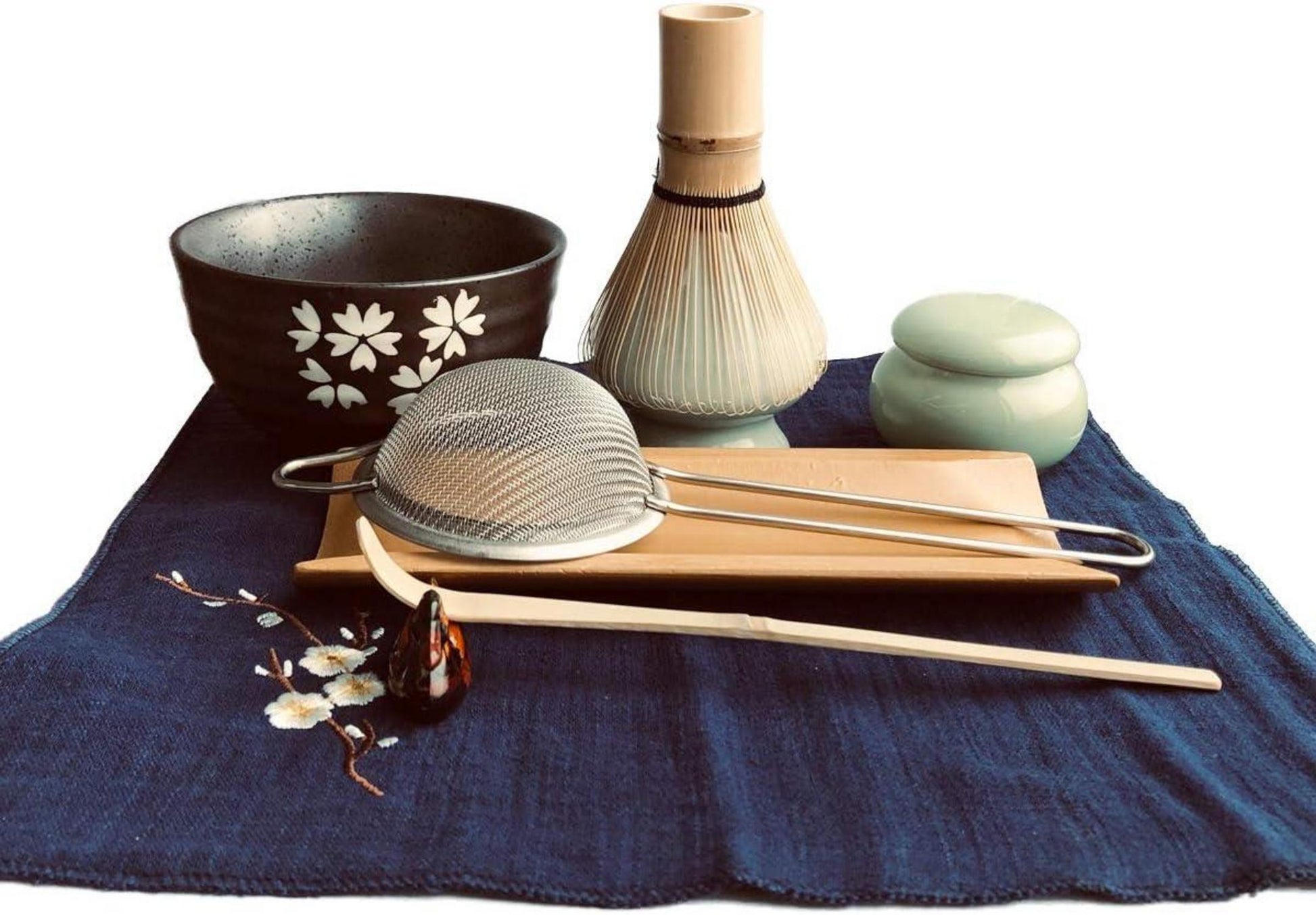 Japanisches Matcha Teeservice Set Bambus Schneebesen Traditionell
