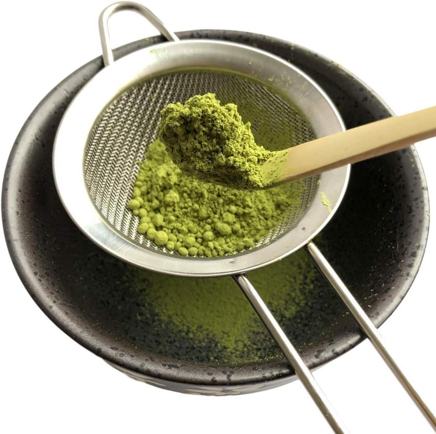 Japanisches Matcha Teeservice: Schneebesen, Bambusschaufel, Schüssel, Matcha Caddy, Keramikhalter
