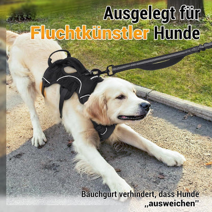 Ausbruchsicheres Hundegeschirr mit Griff, Schwarz XL