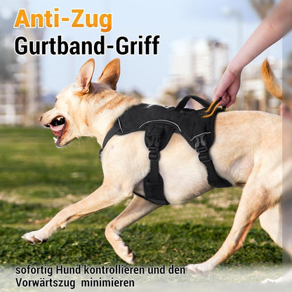 Ausbruchsicheres Hundegeschirr mit Griff, Schwarz XL