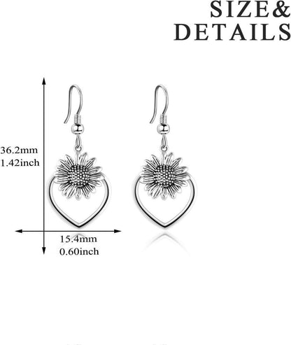Tulip Daisy Sterling Silber Ohrringe Statement Blumenschmuck Sunflower Drop