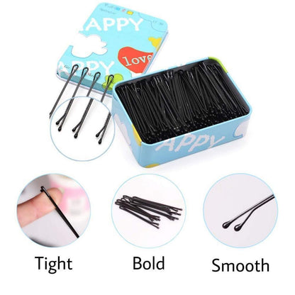 Haarnadeln Bobby Pins 200 Stück Haarspangen Metal Schwarz 5.5CM