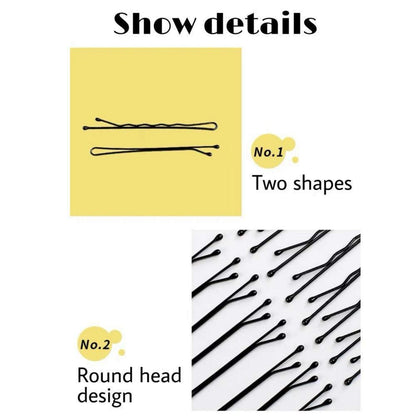Haarnadeln Bobby Pins 200 Stück Haarspangen Metal Schwarz 5.5CM